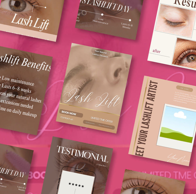 10 Lash Lift Instagram Canva Templates