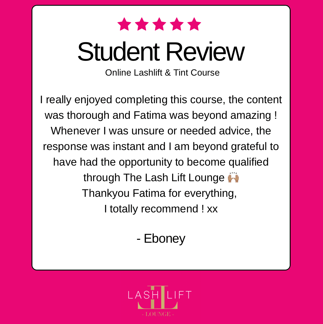 Online Lashlift & Tint Course - TRAINING EXPERIENCE