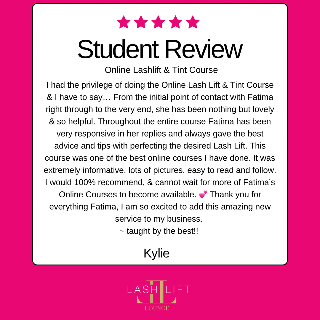 Online Lashlift & Tint Course - TRAINING EXPERIENCE
