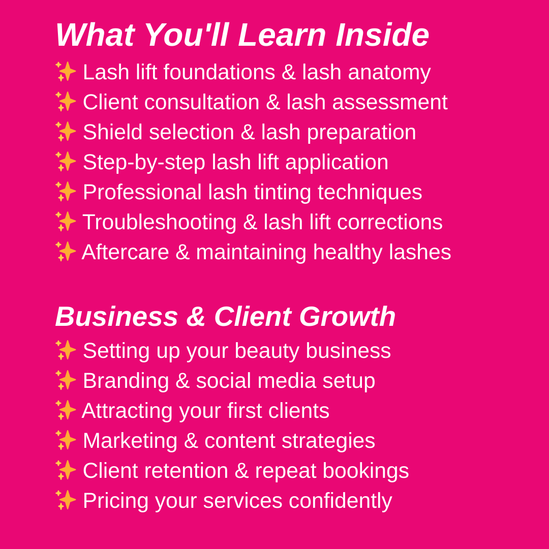 Online Lashlift & Tint Course - TRAINING EXPERIENCE