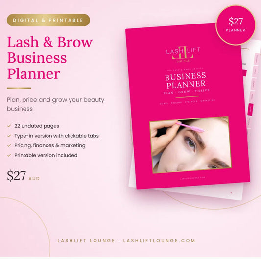 Lash & Brow Business Planner – Digital & Printable